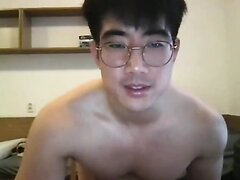 Cute asian exchange student jerk off fat cock web cam