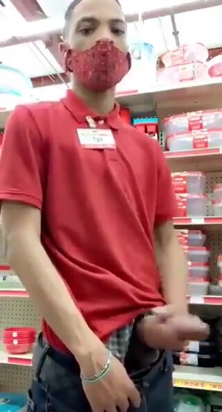 YOUNG WORKER JERKING AT TARGET