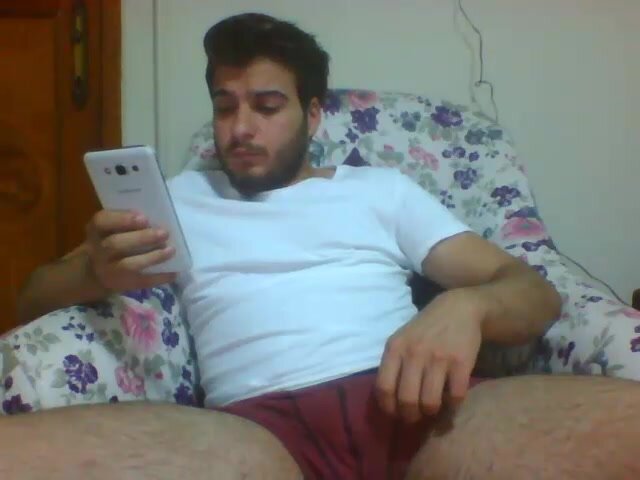 turkish guy playing with bulge