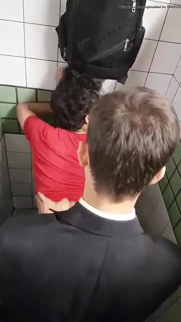 Spying anon fuck on public toilet extended version