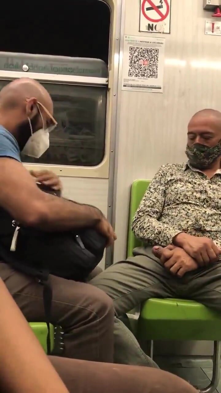 blowjob bald guy on the train