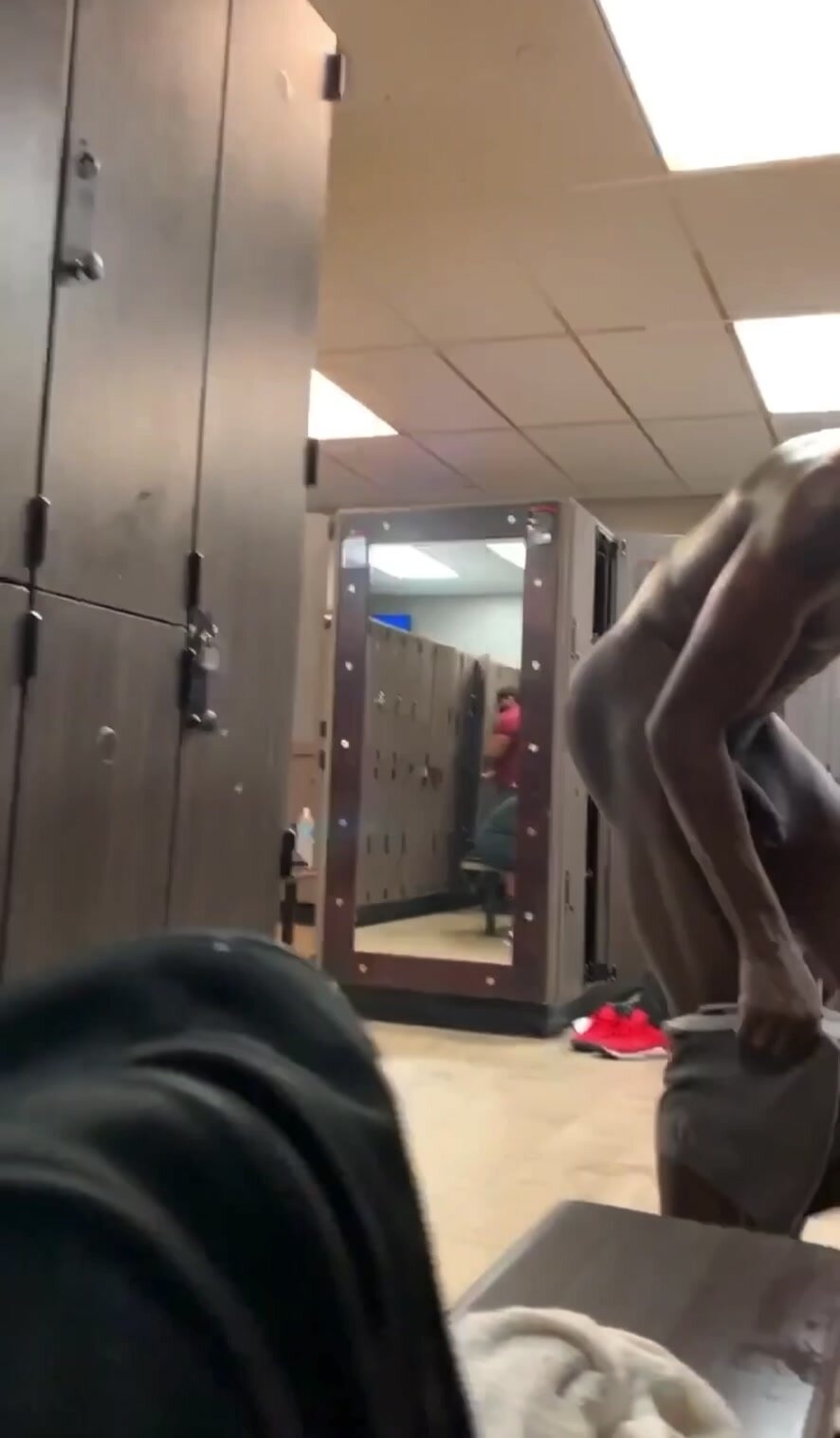 Caught hung Black man in lockerroom