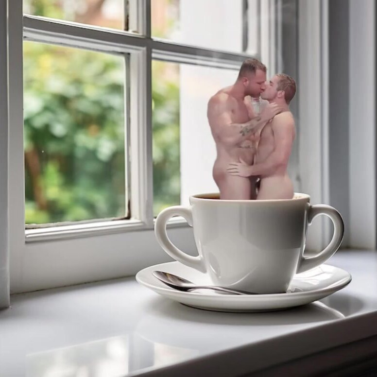 Tiny men fucking in a cup