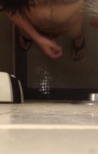 Shower, jerkoff and cum