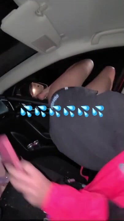Girl pissing from car window