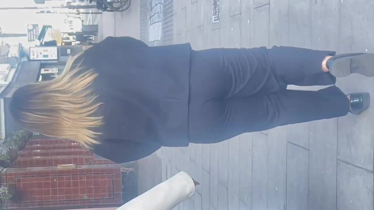 Blonde ass walking in public