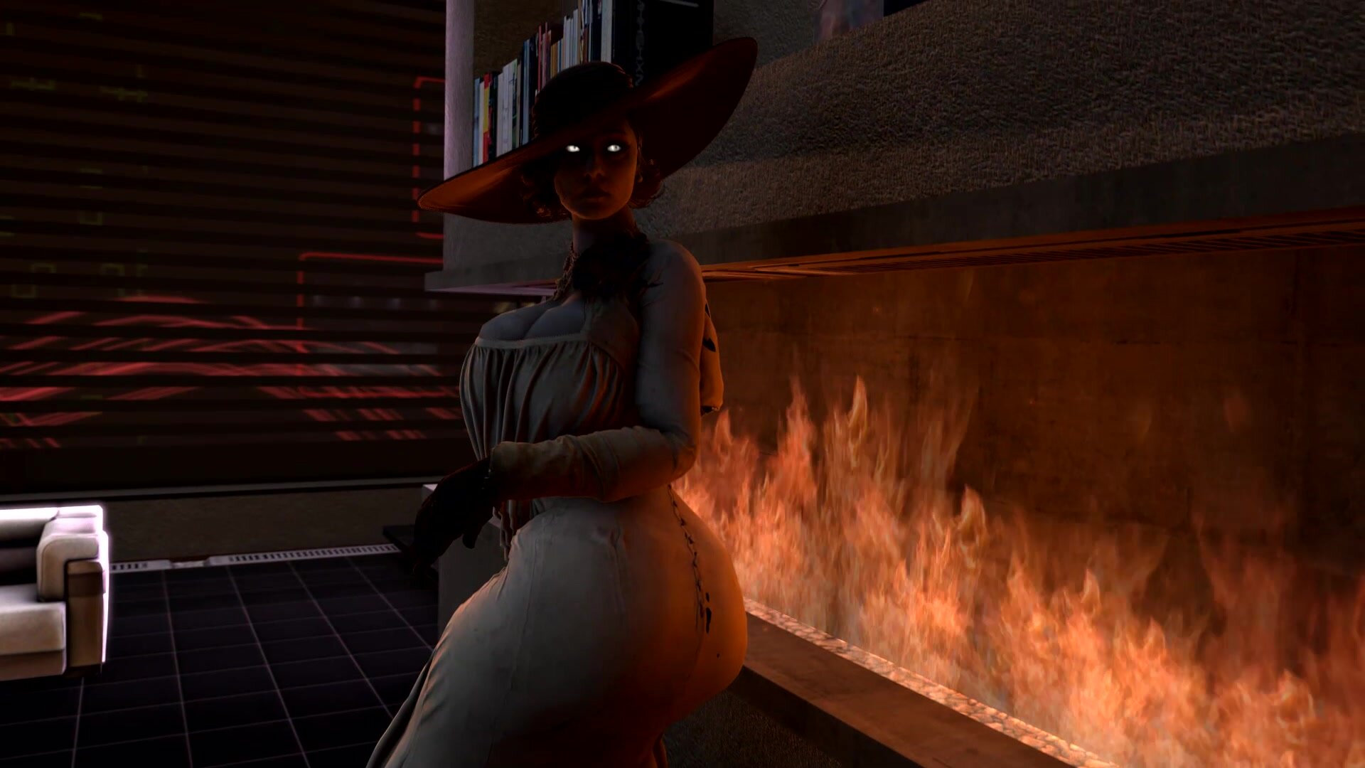 Lady Fireplace Fart