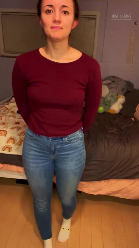 woman wet her jeans