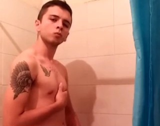 Horny wanker in the shower