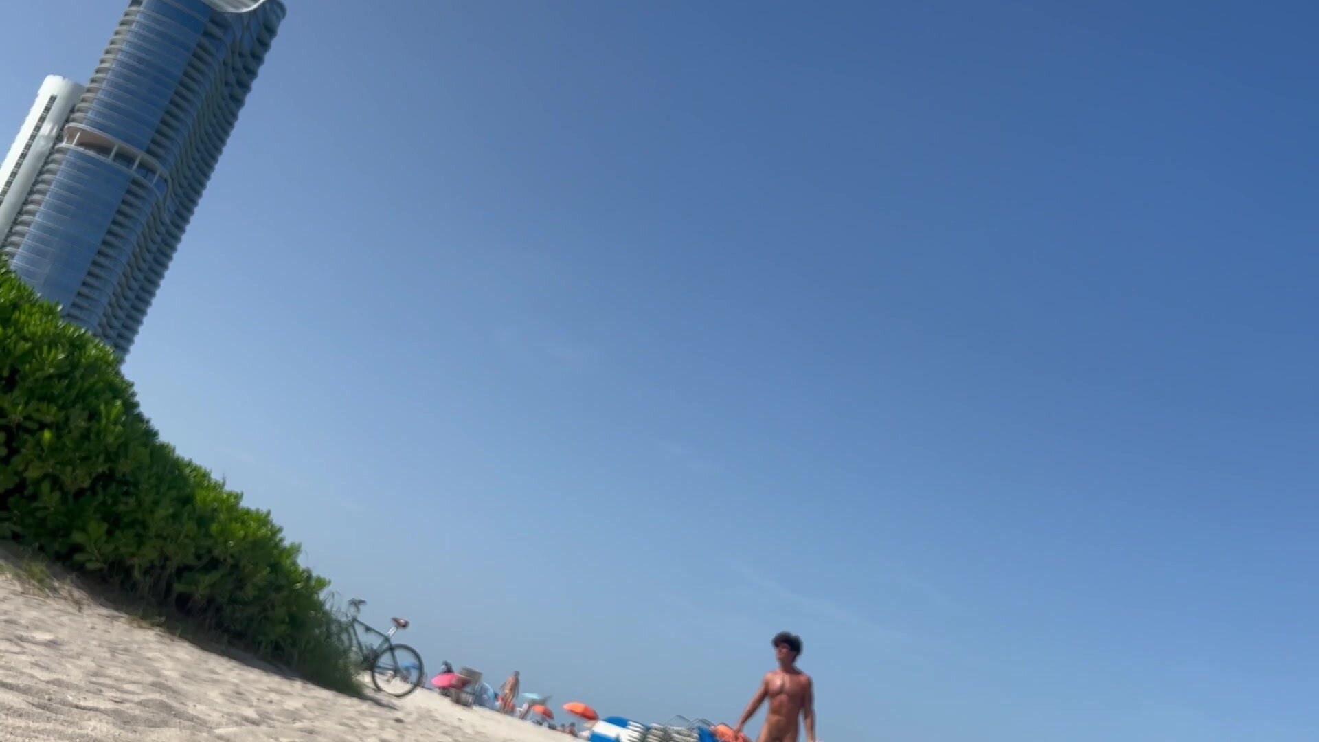 Hot Nude Muscle Man on the Beach