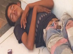 dirty little homeless trade caught asleep with cock out