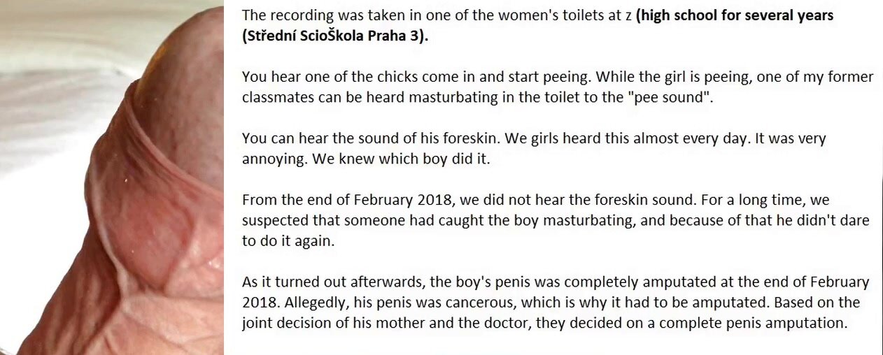 Female pee sound, foreskin pulling