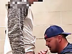 Young nervous top fucks muscle bottom slut in bathroom