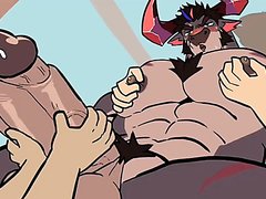Handjob muscle Bull big cock - Short Video 160