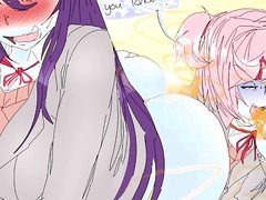 Yuri farting on Natsuki's face
