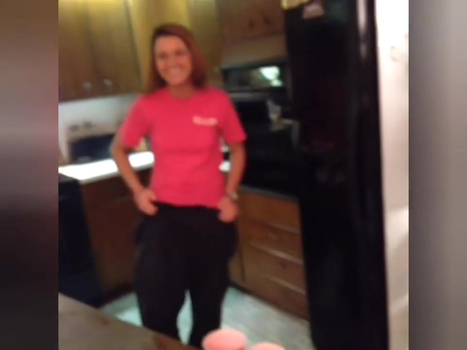 girl pantsed in kitchen - video 2