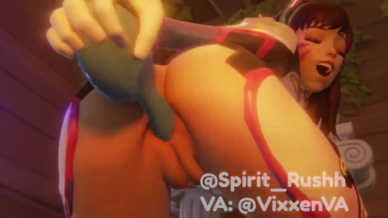 slut from overwatch fucking herself with a brush
