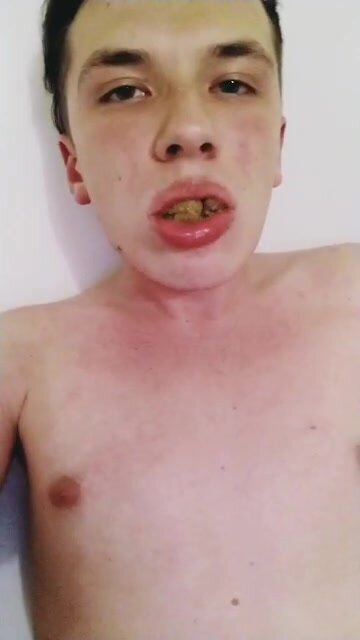Scat twink shit eating and wank