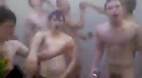 Nude boys in locker room