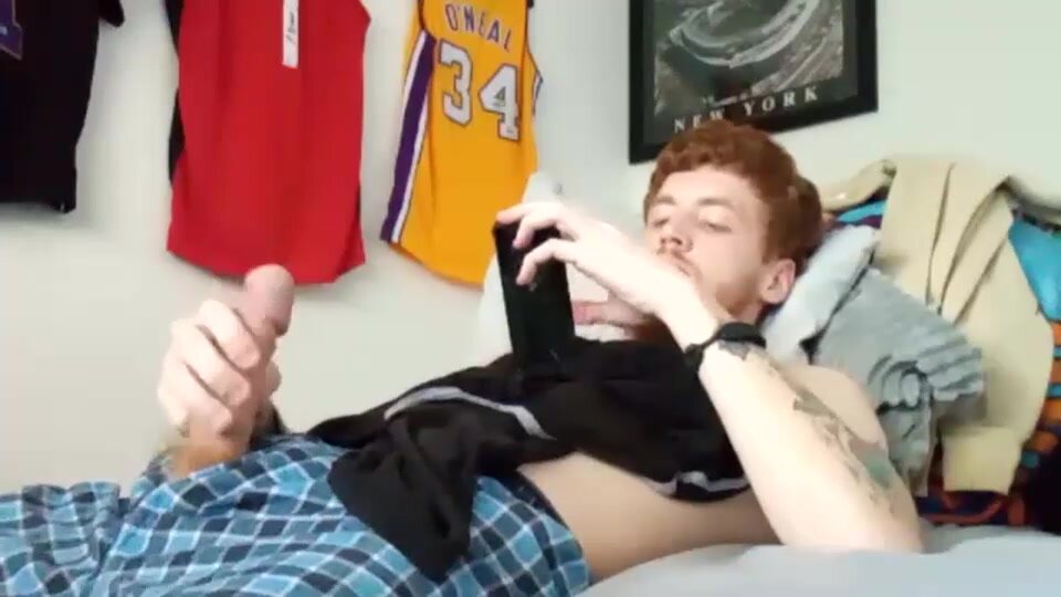 Ginger Stud Cums On His Shorts