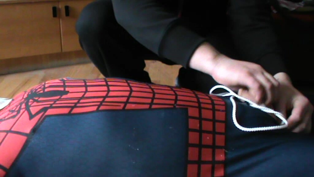 Restrained Spiderman is enjoyed - video 4