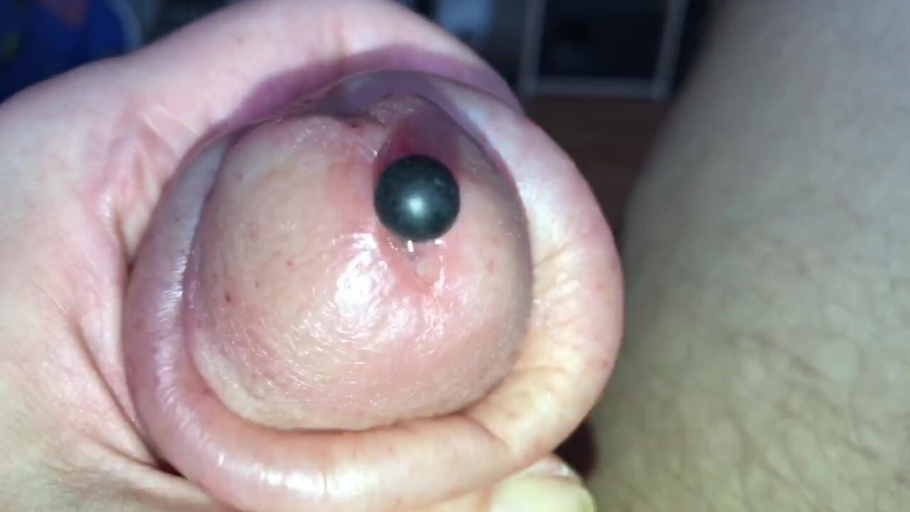 Pumped sounding Dick Long Forskin Ball and cock ring