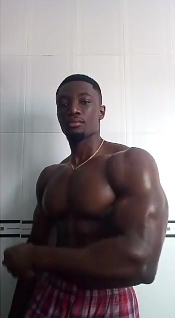 Young African buck Bodybuilder perfection