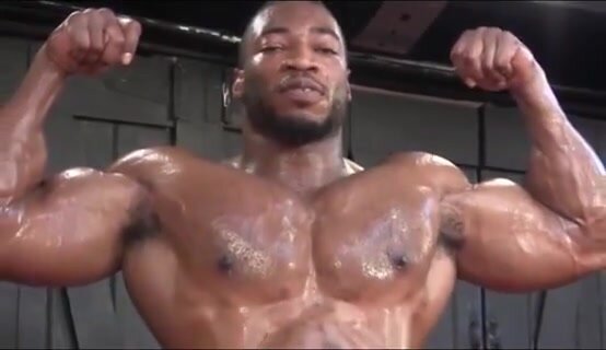 beautiful muscular black male fighting