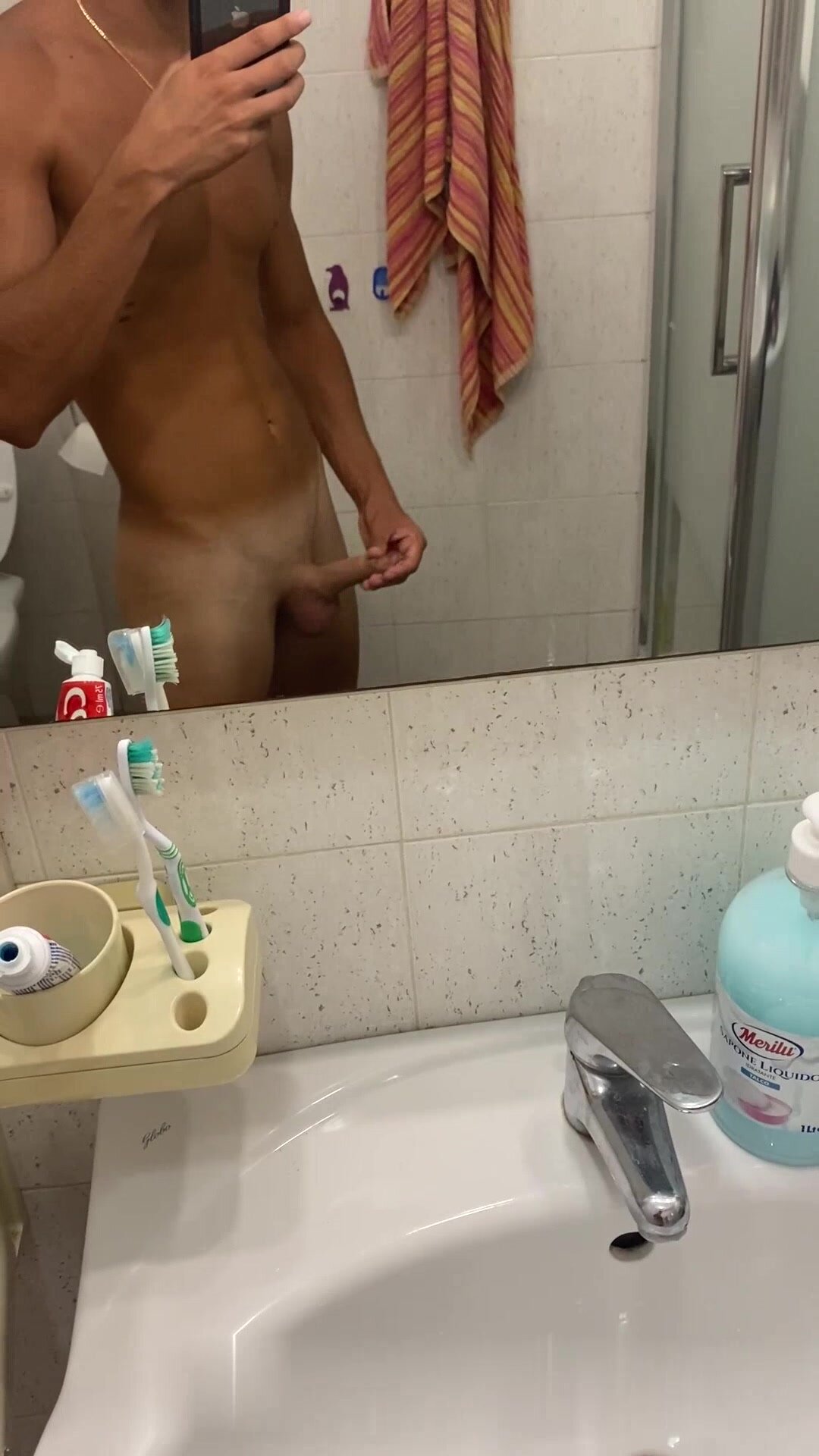 naked twink in the mirror