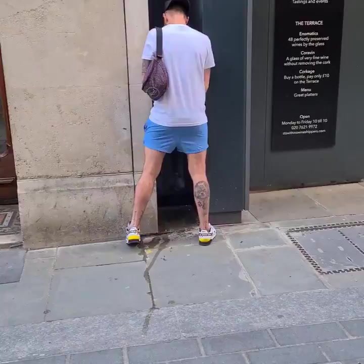 Caught pissing in broad daylight