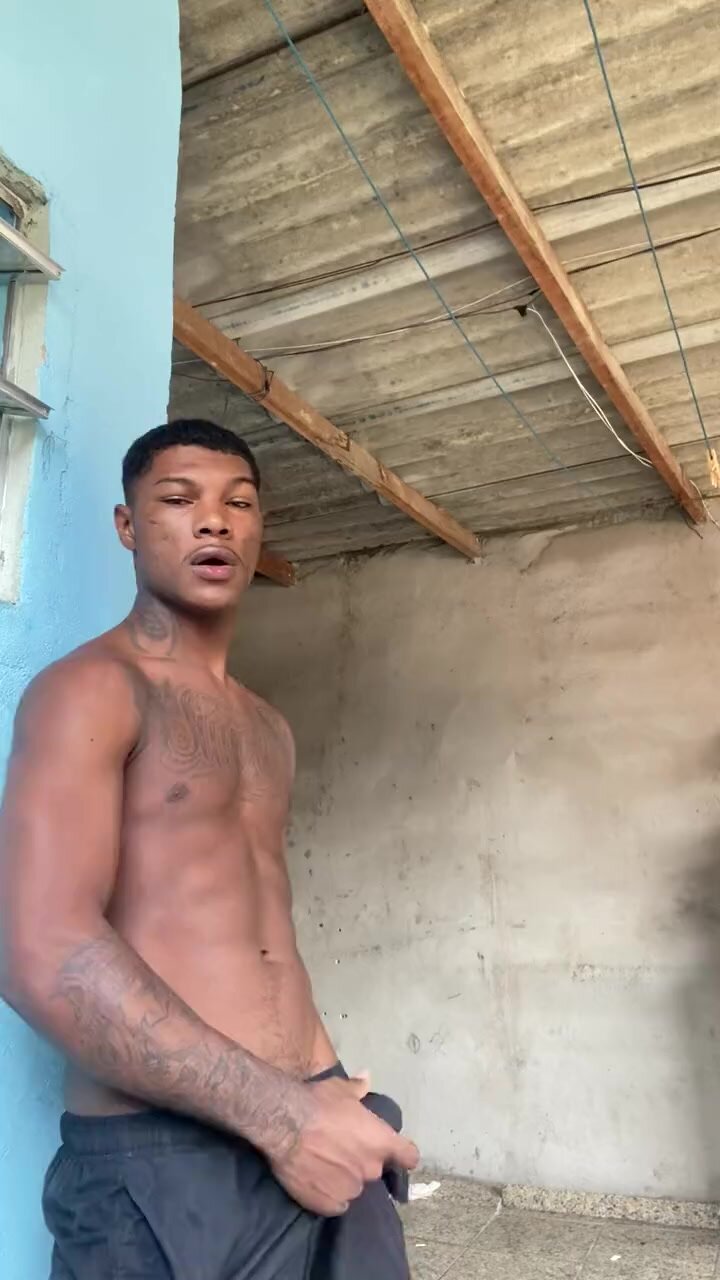 Black Brazilian swinging his big cock