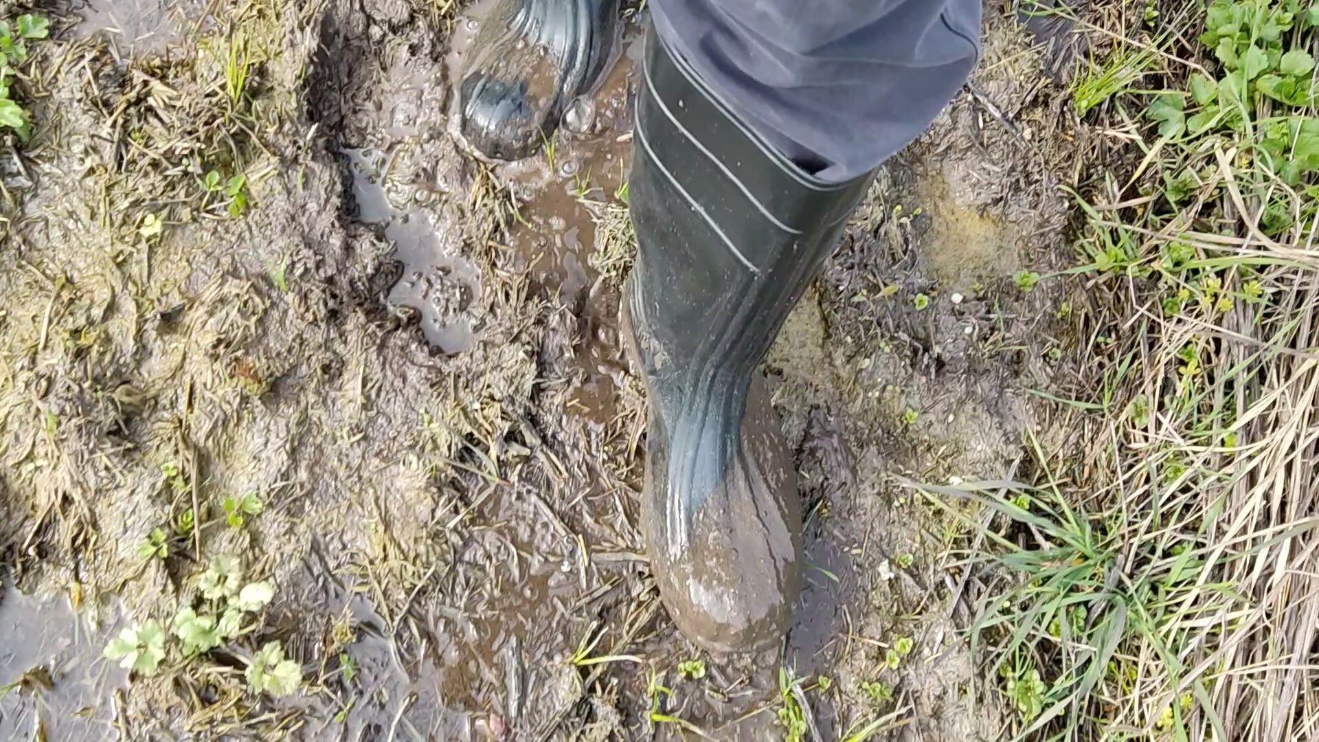 Rubber boots in mud - video 10