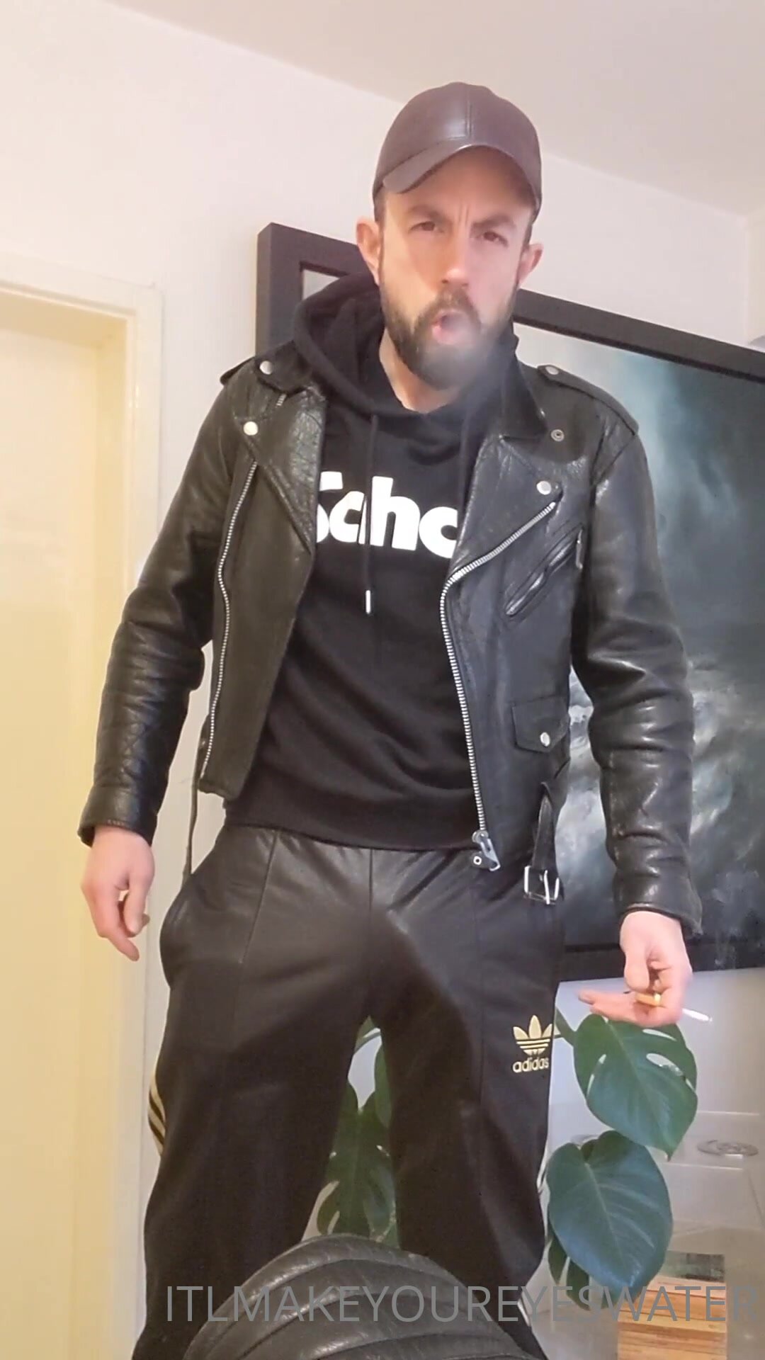Cuming on leatherjacket