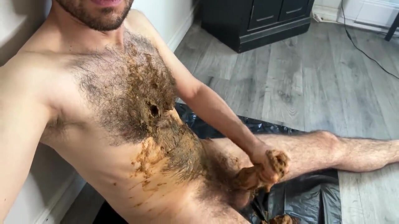 Dirty twink smearing and shit wank
