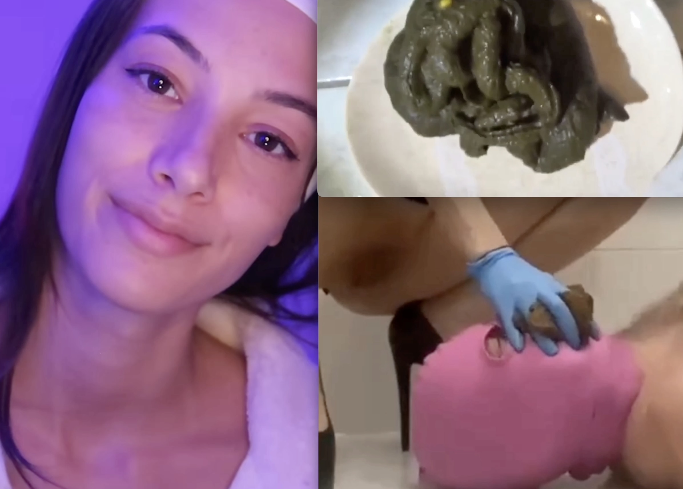 Human Toilet Femdom Poop Feeding Tease (Collage Edit)