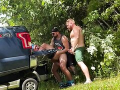 Tailgate fuck at game parking area
