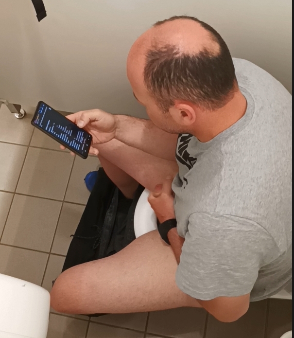 Dad Fucking cock in the toilet