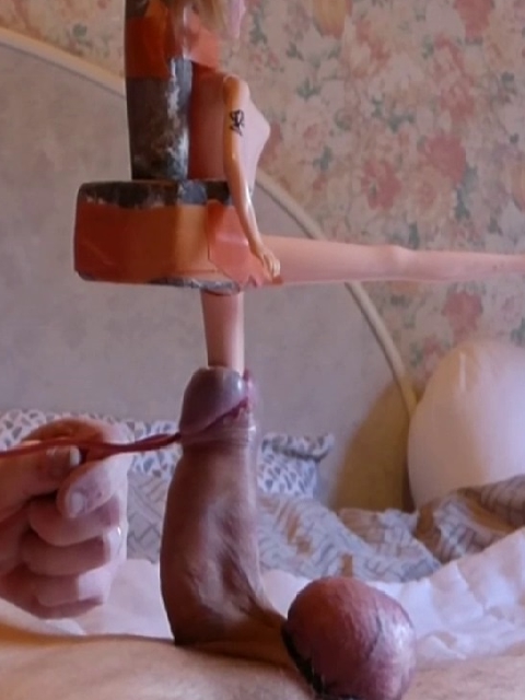 OMG incredible barbie fuck fist with full leg inside cock