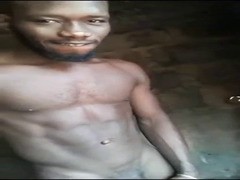 sexy african showing tight body and big dick