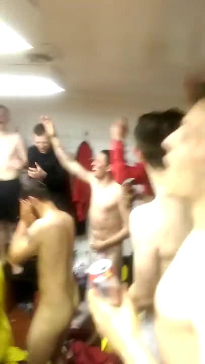 football cocks flopping in dressingroom