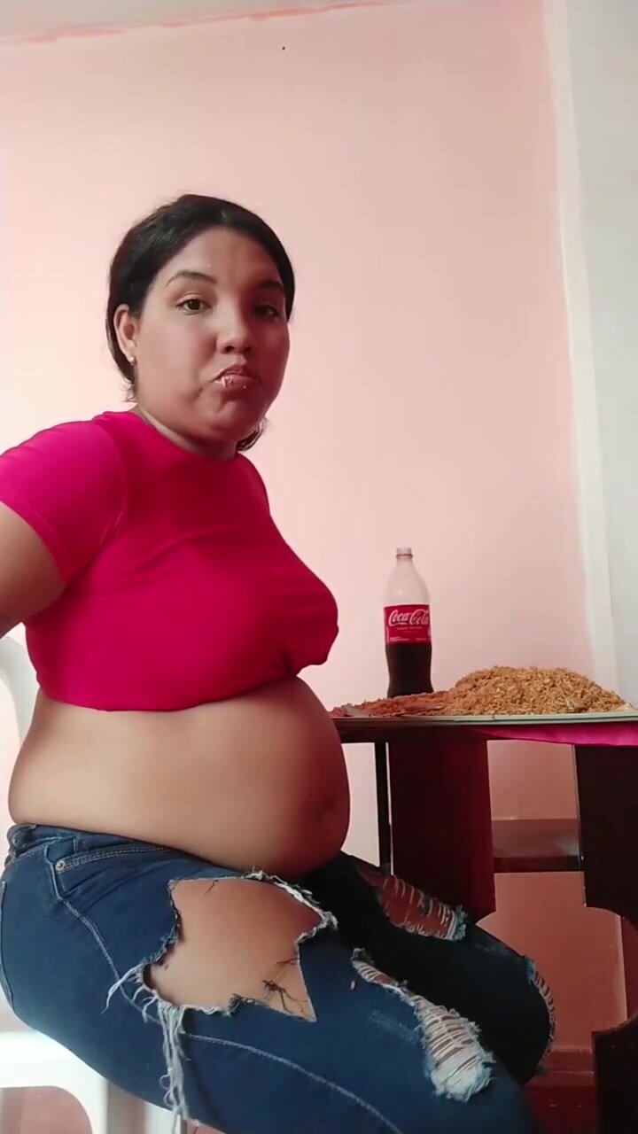 chubby latina stuffing big fat belly 4