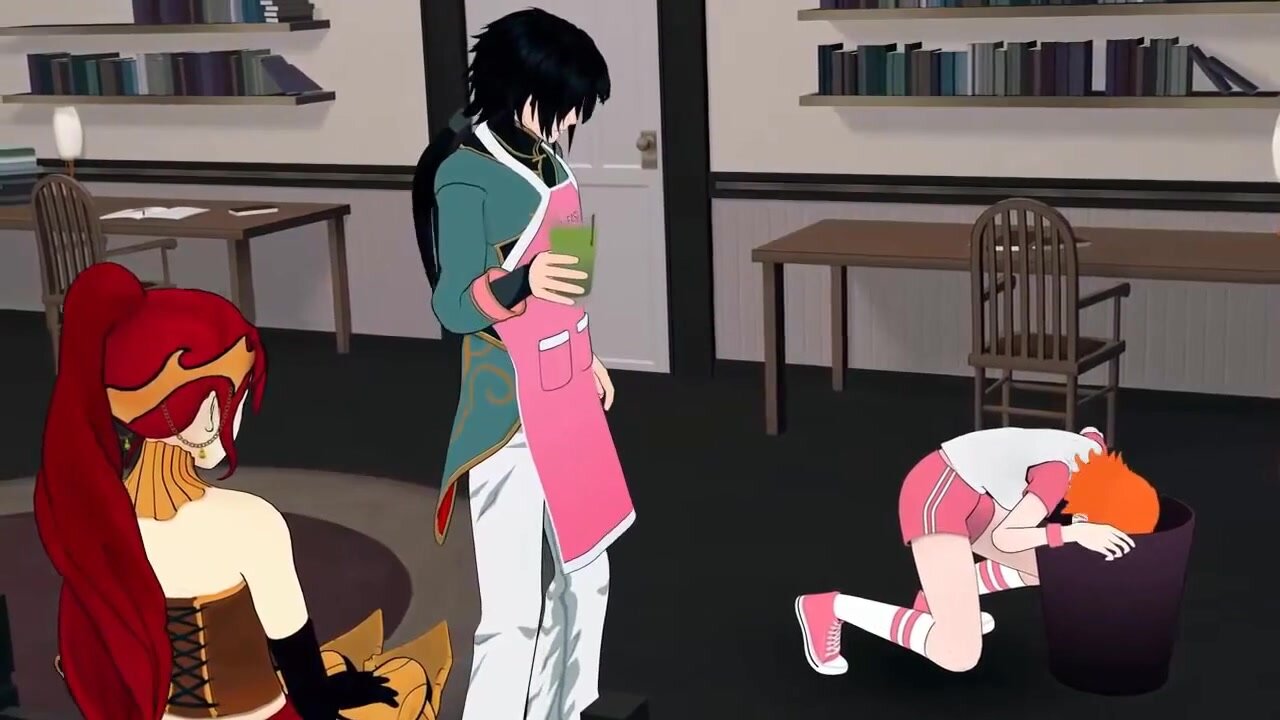 3D anime girl vomit
