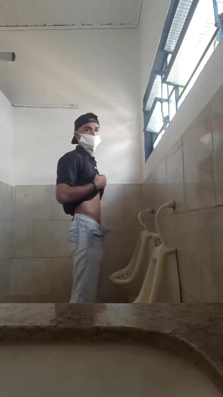 showing off cock at the urinal
