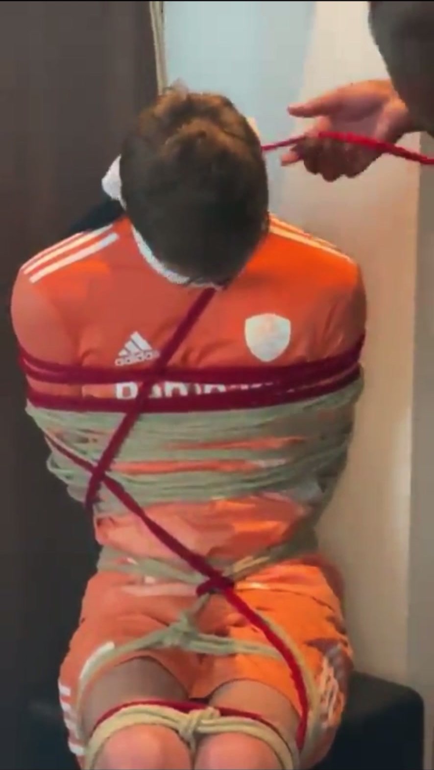 Soccer player ties up in hotel
