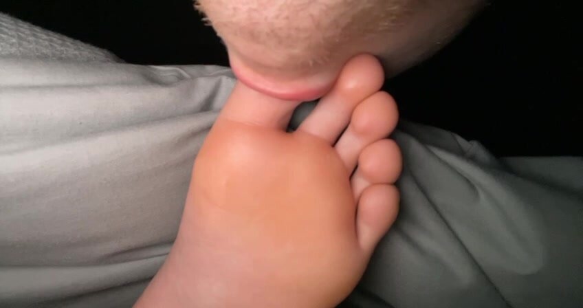 Sucking feet sleep cousin