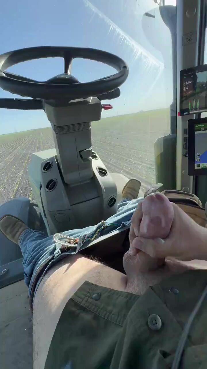 BWC farmer cums in his combine on the fields