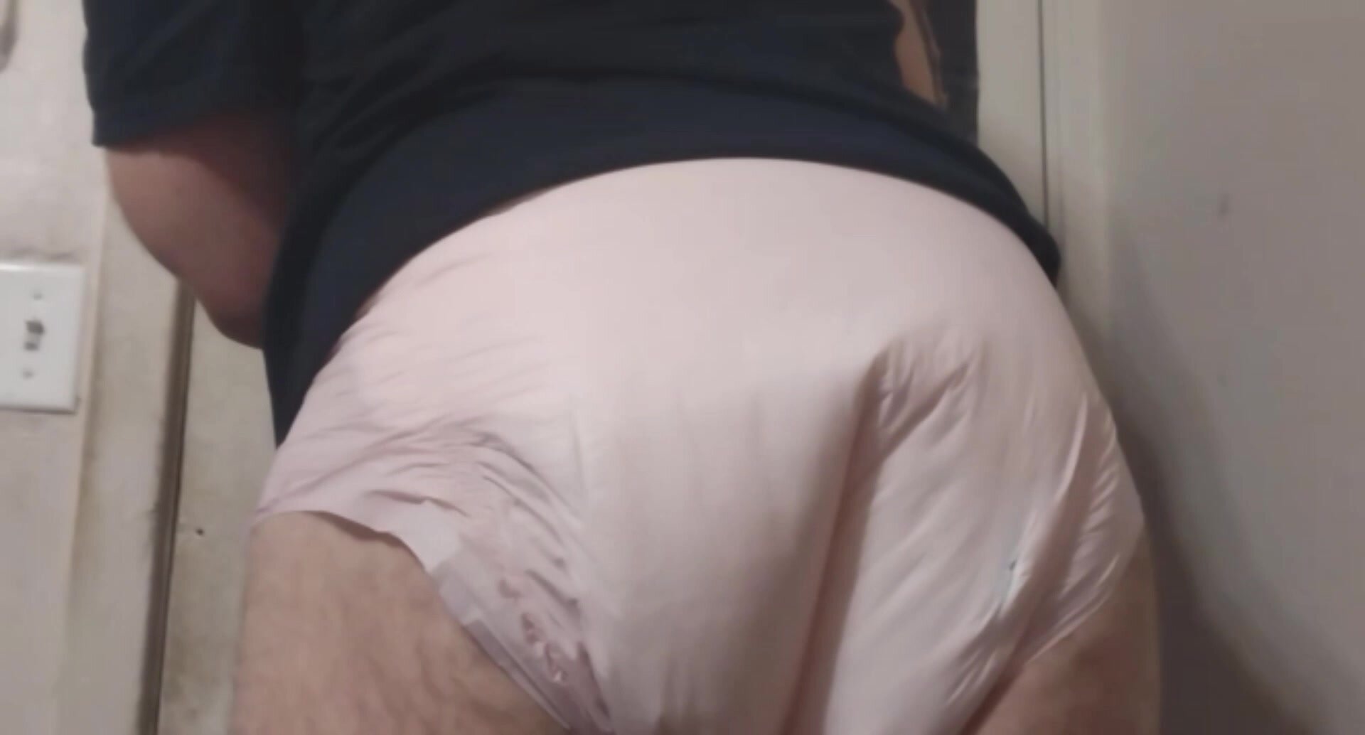 Baby Boy Loads Pink Diaper (Laxative Messies)