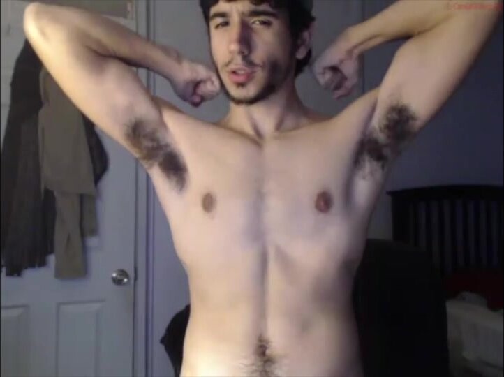 Bro showing off his insanely hairy pits and bushy pubes