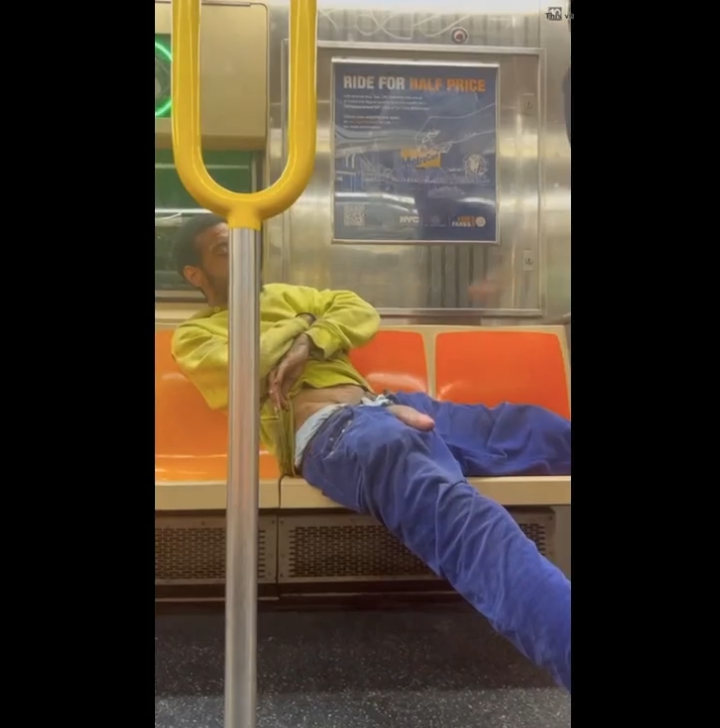 BBC drunk at NYC train getting sucked by Asian
