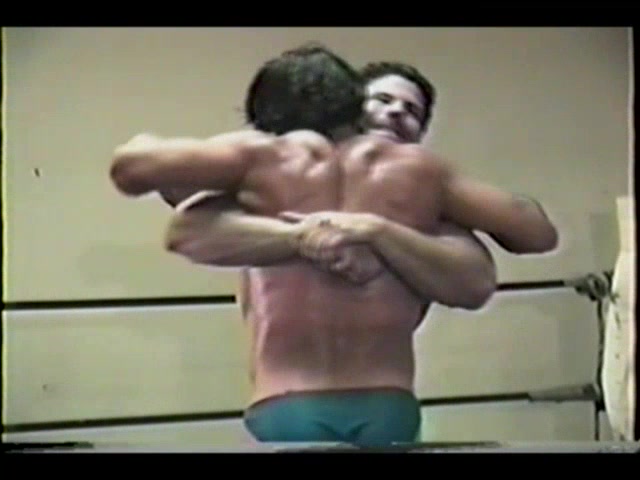 Big Bruce bearhugs Jimmy
